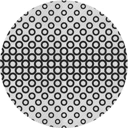 Round Machine Washable Transitional Light Black Rug, wshpat2515