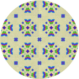 Round Machine Washable Transitional Khaki Gold Rug, wshpat2518