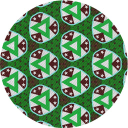 Round Patterned Green Novelty Rug, pat2524