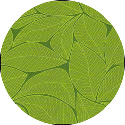 Round Patterned Seaweed Green Novelty Rug, pat2525