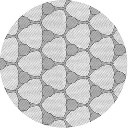 Round Machine Washable Transitional White Smoke Rug, wshpat2528