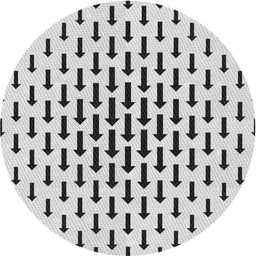 Round Machine Washable Transitional White Smoke Rug, wshpat252
