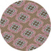 Round Patterned Chestnut Brown Novelty Rug, pat2530