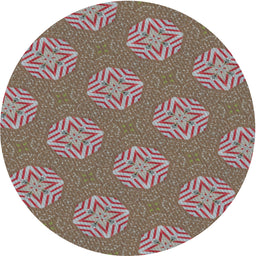 Round Machine Washable Transitional Dark Sienna Brown Rug, wshpat2531