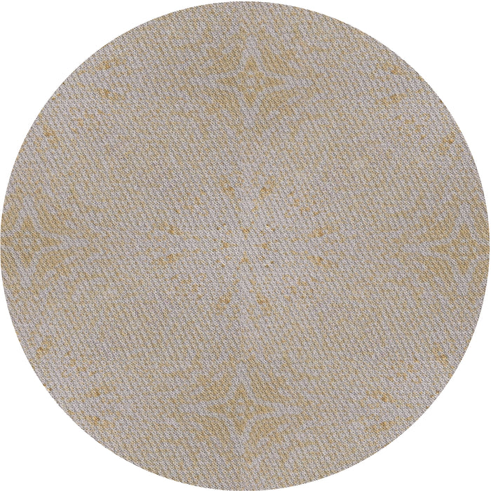 Round Patterned Khaki Green Novelty Rug, pat2532