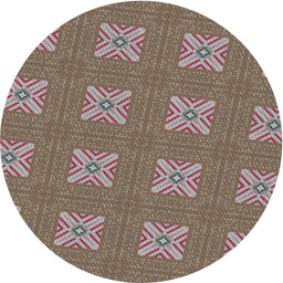 Round Machine Washable Transitional Sand Brown Rug, wshpat2533
