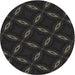 Round Machine Washable Transitional Carbon Gray Rug, wshpat2537