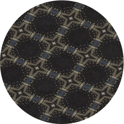 Round Machine Washable Transitional Carbon Gray Rug, wshpat2538