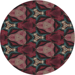 Round Patterned Mauve Taupe Purple Novelty Rug, pat2539
