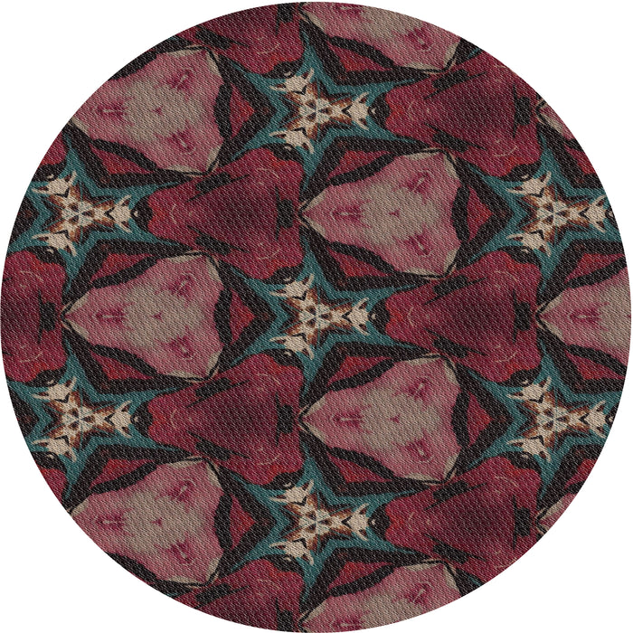 Round Machine Washable Transitional Mauve Taupe Purple Rug, wshpat2539