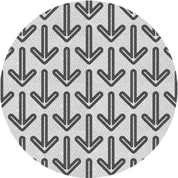 Round Patterned Gray Novelty Rug, pat253