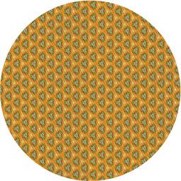 Round Patterned Gold Novelty Rug, pat2540