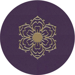 Round Patterned French Lilac Purple Novelty Rug, pat2553