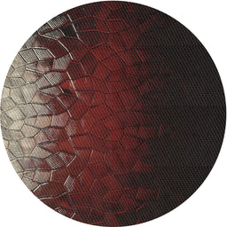 Round Machine Washable Transitional Black Brown Rug, wshpat2554