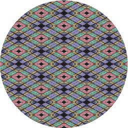 Round Machine Washable Transitional Dark Gray Rug, wshpat2556