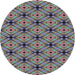 Round Patterned Dark Gray Novelty Rug, pat2556