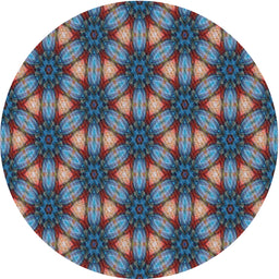 Round Machine Washable Transitional Koi Blue Rug, wshpat2557