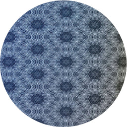 Round Patterned Blue Novelty Rug, pat2559