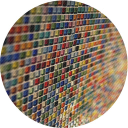 Round Machine Washable Transitional Bakers Brown Rug, wshpat2561