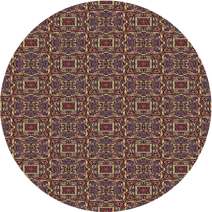 Round Machine Washable Transitional Orange Salmon Pink Rug, wshpat2562