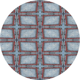 Round Patterned Light Steel Blue Novelty Rug, pat2563