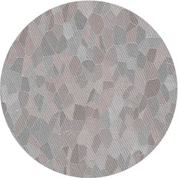 Round Machine Washable Transitional Gray Rug, wshpat2565