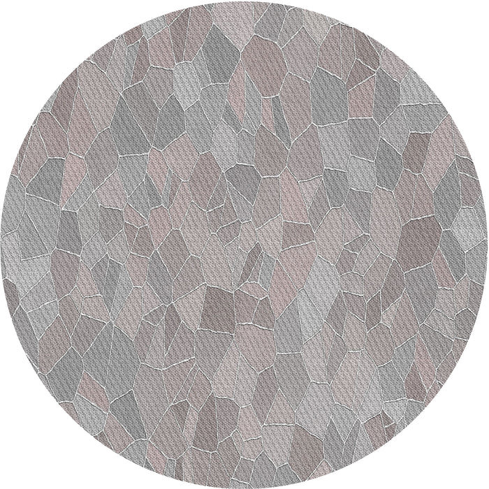 Round Patterned Gray Novelty Rug, pat2565
