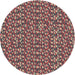 Round Machine Washable Transitional Brown Red Rug, wshpat2566