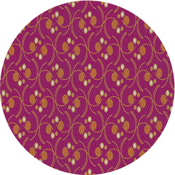 Round Machine Washable Transitional Red Rug, wshpat2570