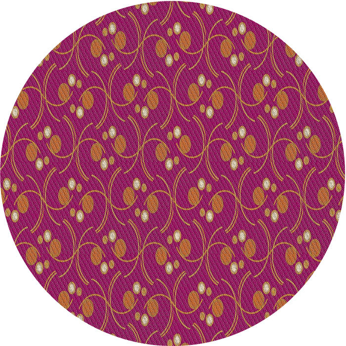 Round Machine Washable Transitional Red Rug, wshpat2570