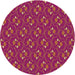 Round Machine Washable Transitional Red Rug, wshpat2570