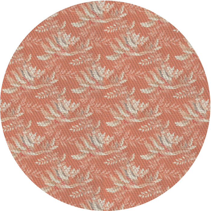 Round Patterned Red Novelty Rug, pat2573