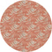 Round Machine Washable Transitional Red Rug, wshpat2573