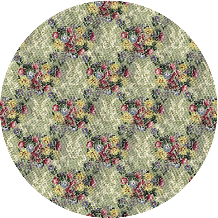 Round Patterned Brown Novelty Rug, pat2575