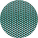 Round Machine Washable Transitional Deep-Sea Green Rug, wshpat2577