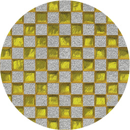 Round Patterned Brown Gold Novelty Rug, pat2579