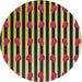 Round Patterned Metallic Gold Novelty Rug, pat2581