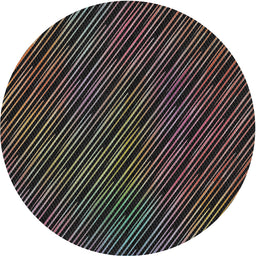 Round Patterned Black Novelty Rug, pat2583