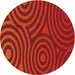 Round Patterned Red Novelty Rug, pat2585