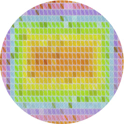 Round Patterned Tea Green Modern Rug, pat2590