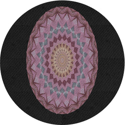 Round Patterned Mauve Taupe Purple Novelty Rug, pat2591