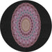 Round Patterned Mauve Taupe Purple Novelty Rug, pat2591