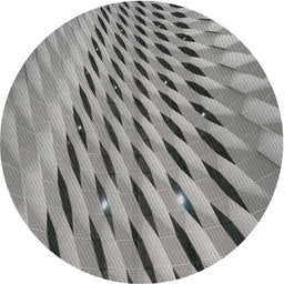 Round Patterned Black Novelty Rug, pat2597