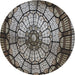 Round Patterned Charcoal Black Novelty Rug, pat2599