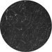 Round Patterned Black Novelty Rug, pat2602