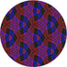 Round Patterned Purple Novelty Rug, pat2607