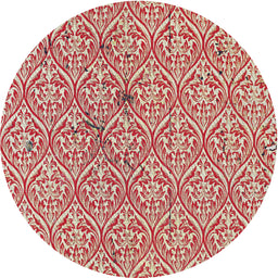 Round Machine Washable Transitional Red Rug, wshpat2614