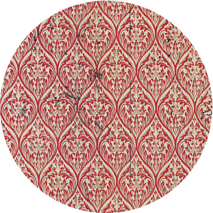 Round Patterned Red Novelty Rug, pat2614