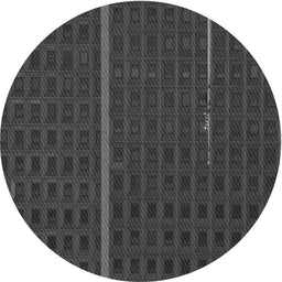 Round Machine Washable Transitional Grey Gray Rug, wshpat2615
