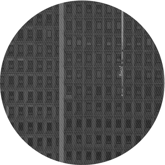 Round Machine Washable Transitional Grey Gray Rug, wshpat2615